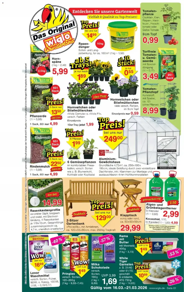 Wiglo Wunderland prospekt ab 16.03.2026 – Wochen-Highlights ab Montag
