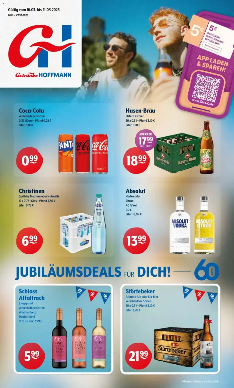Getranke Hoffmann prospekt ab 16.03.2026 – Jubiläums Deals ab Montag