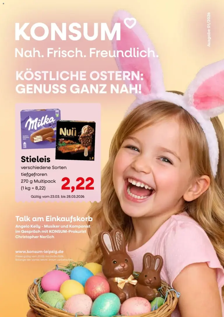 Konsum Leipzig prospekt ab 23.03.2026 – Köstliche Oster-Angebote Kundenjournal ab Montag