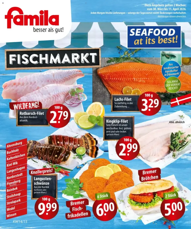 Famila prospekt ab 30.03.2026 – Frische Fisch-Angebote ab Montag