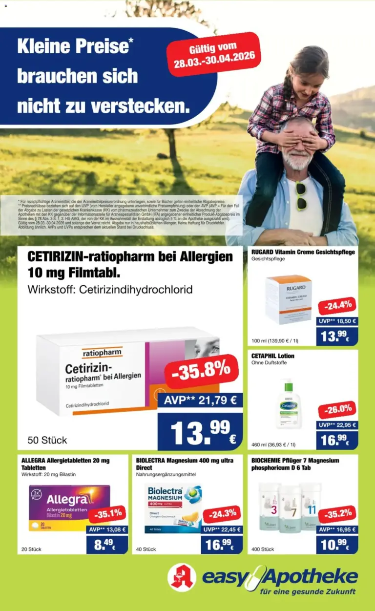 Easy Apotheke prospekt 28.03.-30.04.2026 Deggendorf Kleine Preise, gro