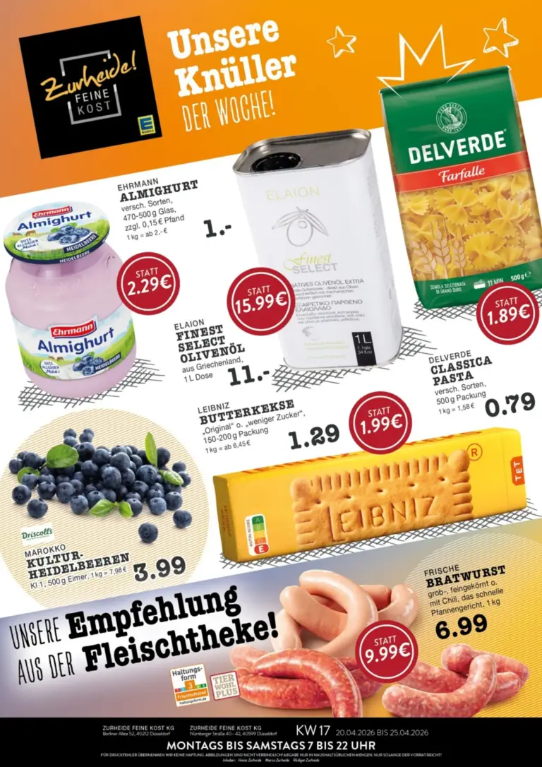 Edeka Zurheide Prospekt 20.04.2026 - 25.04.2026