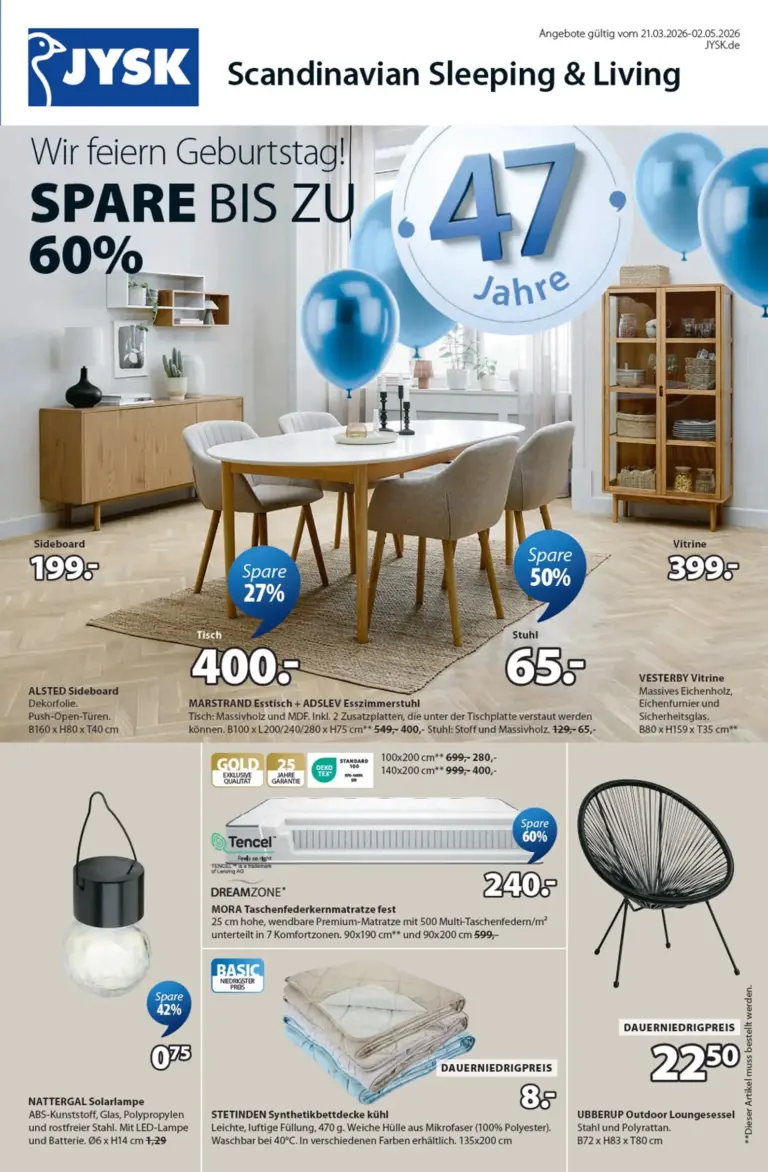JYSK Prospekt 21.03.2026 - 02.05.2026