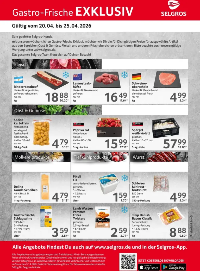 Selgros Prospekt 20.04.2026 - 25.04.2026