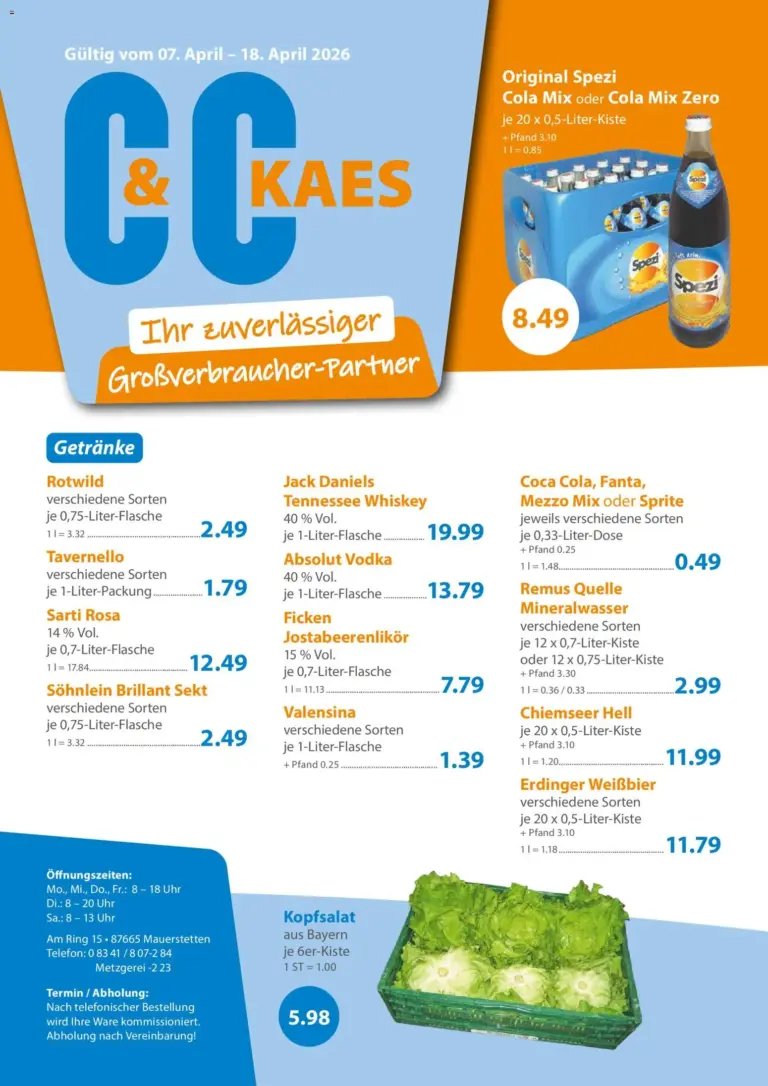 Cc prospekt 07. April – 18. April 2026 Mauerstetten Angebote für Großv