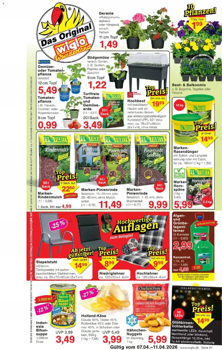 Wiglo Wunderland prospekt 07.04.–11.04.2026 Wunderland Frühling für Haus