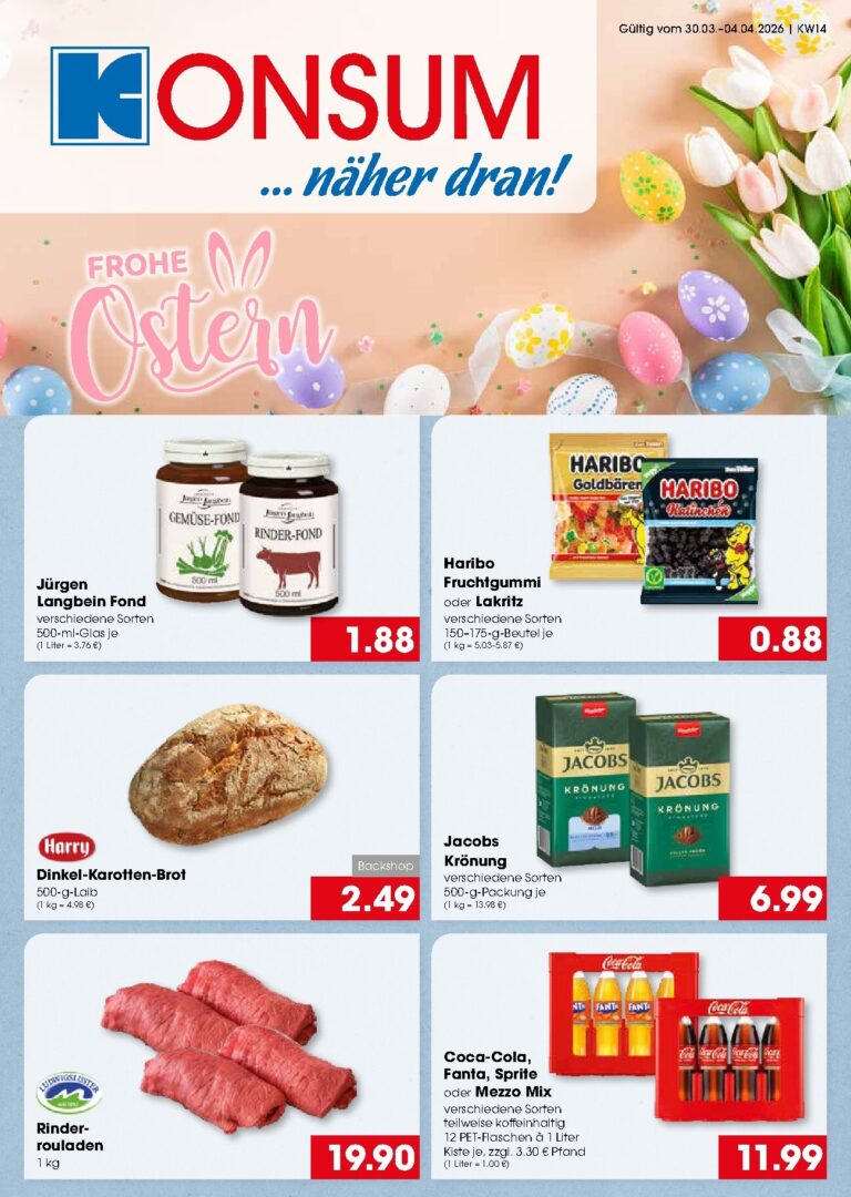 Konsum Leipzig Prospekt 30.03.2026 – 04.04.2026