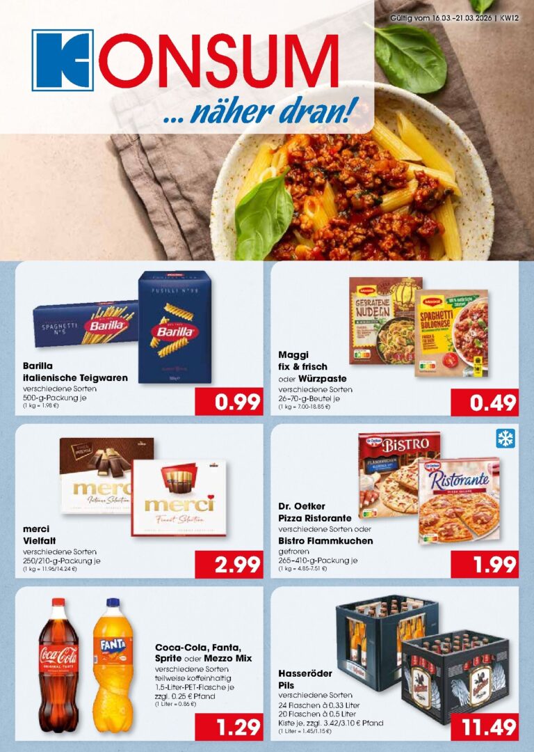 Konsum Leipzig Prospekt 16.03.2026 – 21.03.2026