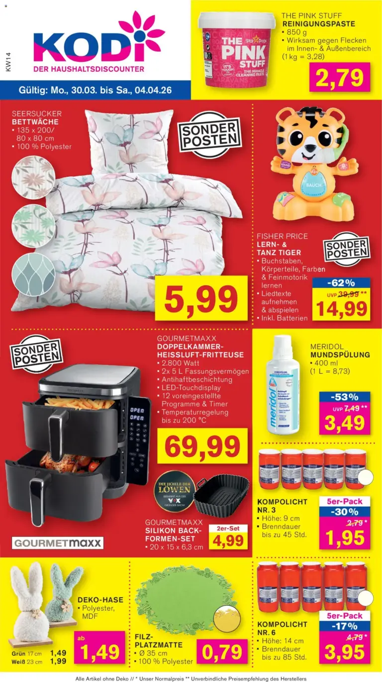 Kodi prospekt 30.03. bis 04.04.2026 Haushalts- und Freizeit-Angebote