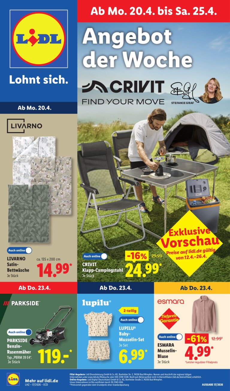 Lidl Prospekt 20.04.2026 – 25.04.2026