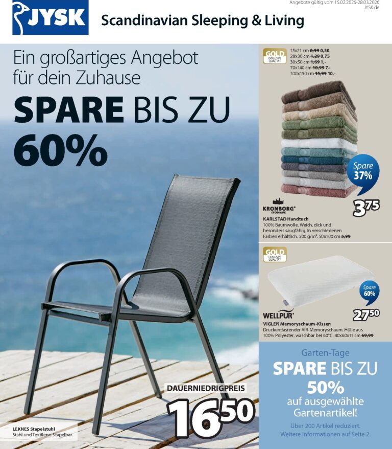 JYSK Prospekt 15.02.2026 – 28.03.2026