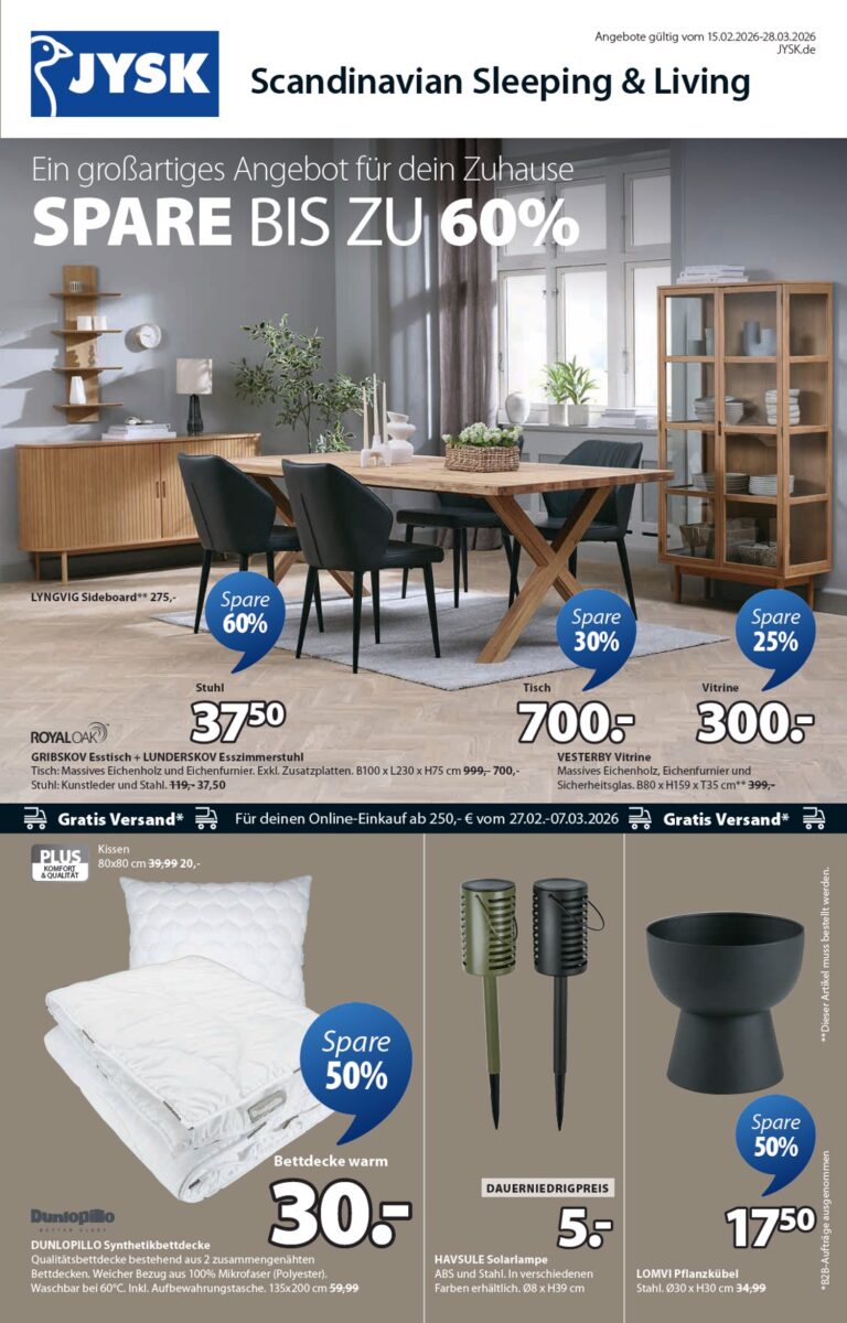 JYSK Prospekt 15.02.2026 – 28.03.2026