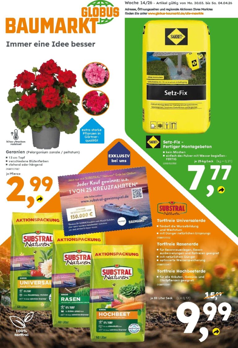 Globus Baumarkt Prospekt 30.03.2026 – 04.04.2026
