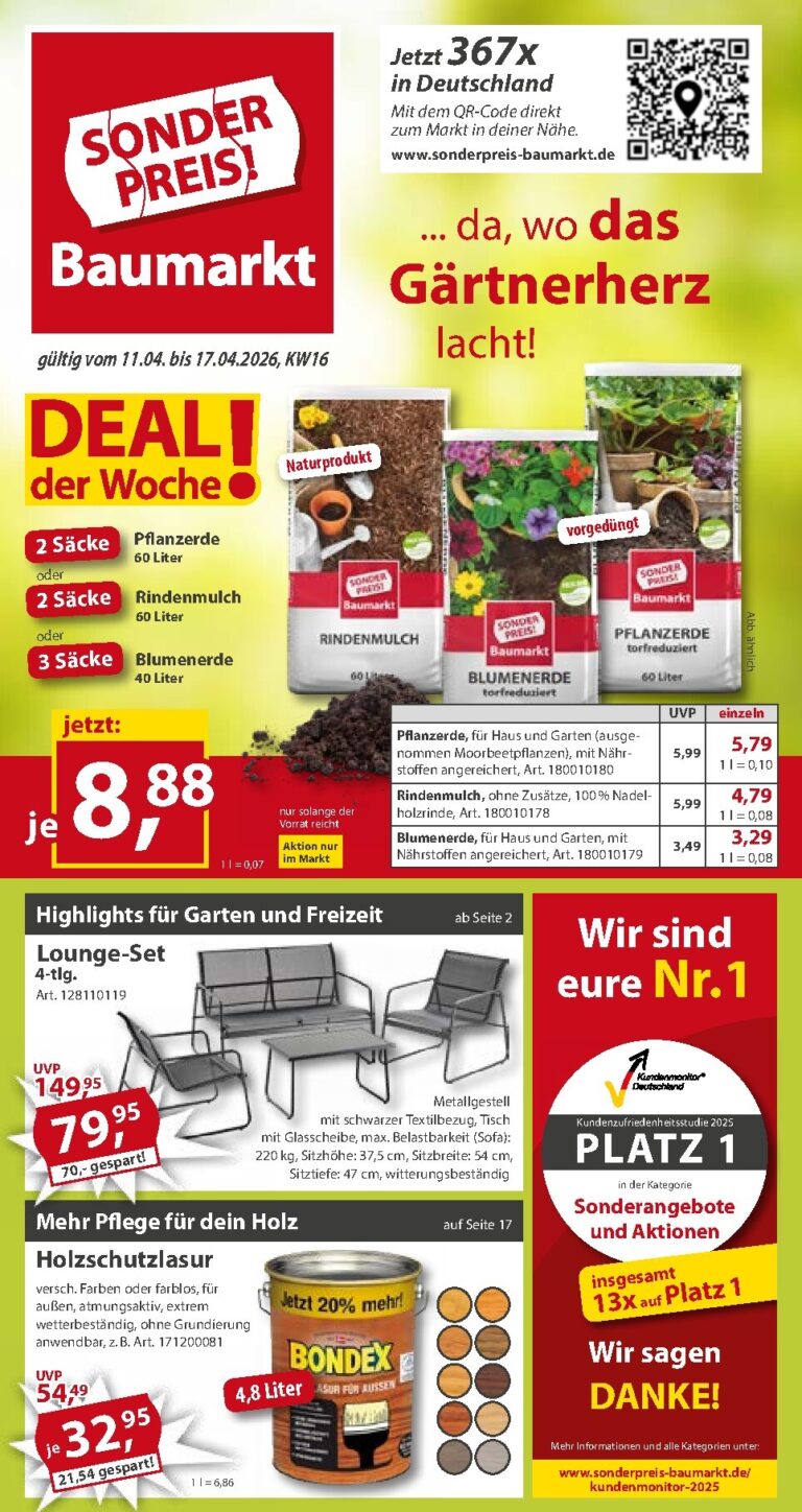 Sonderpreis Baumarkt Prospekt 11.04.2026 – 17.04.2026