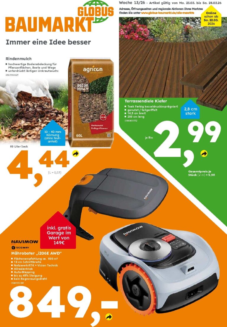 Globus Baumarkt Prospekt 23.03.2026 – 28.03.2026