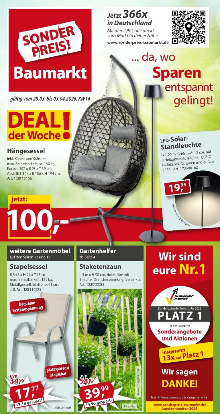 Sonderpreis Baumarkt Prospekt 28.03.2026 – 03.04.2026