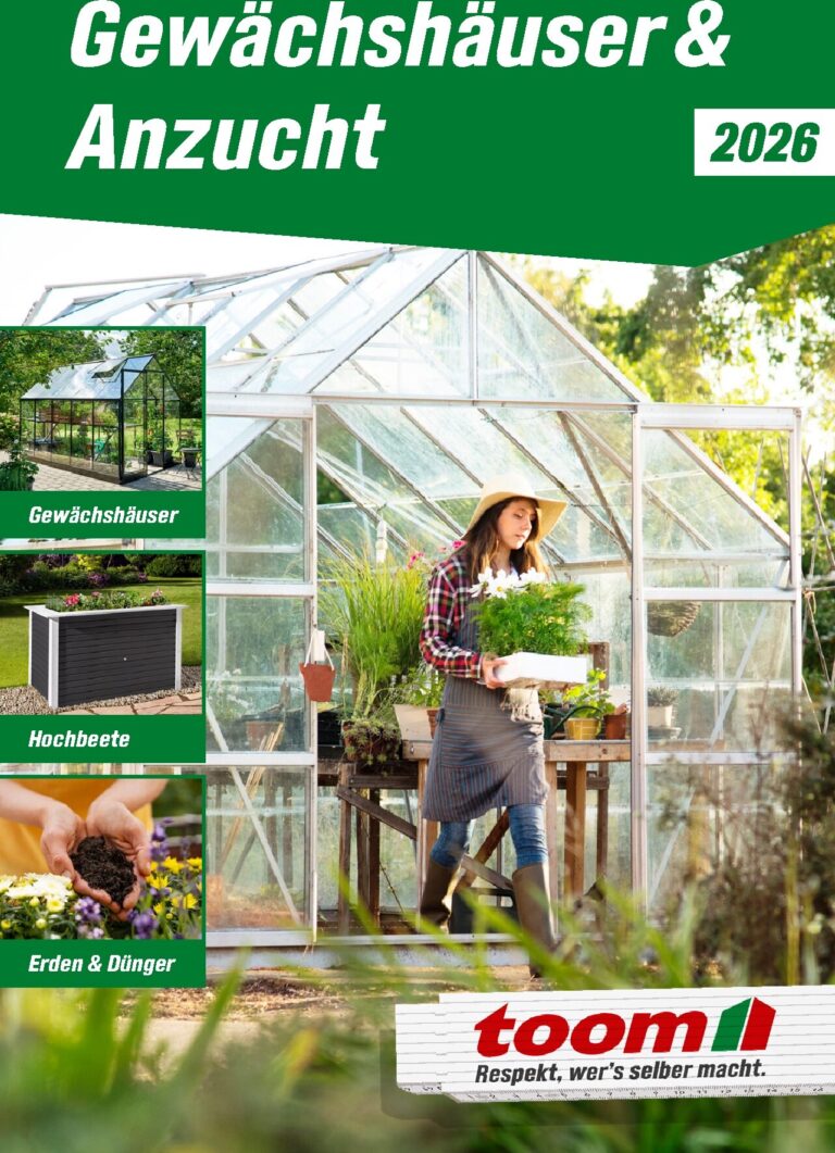 toom Prospekt Heute 2026 Gewächshäuser & Anzucht
