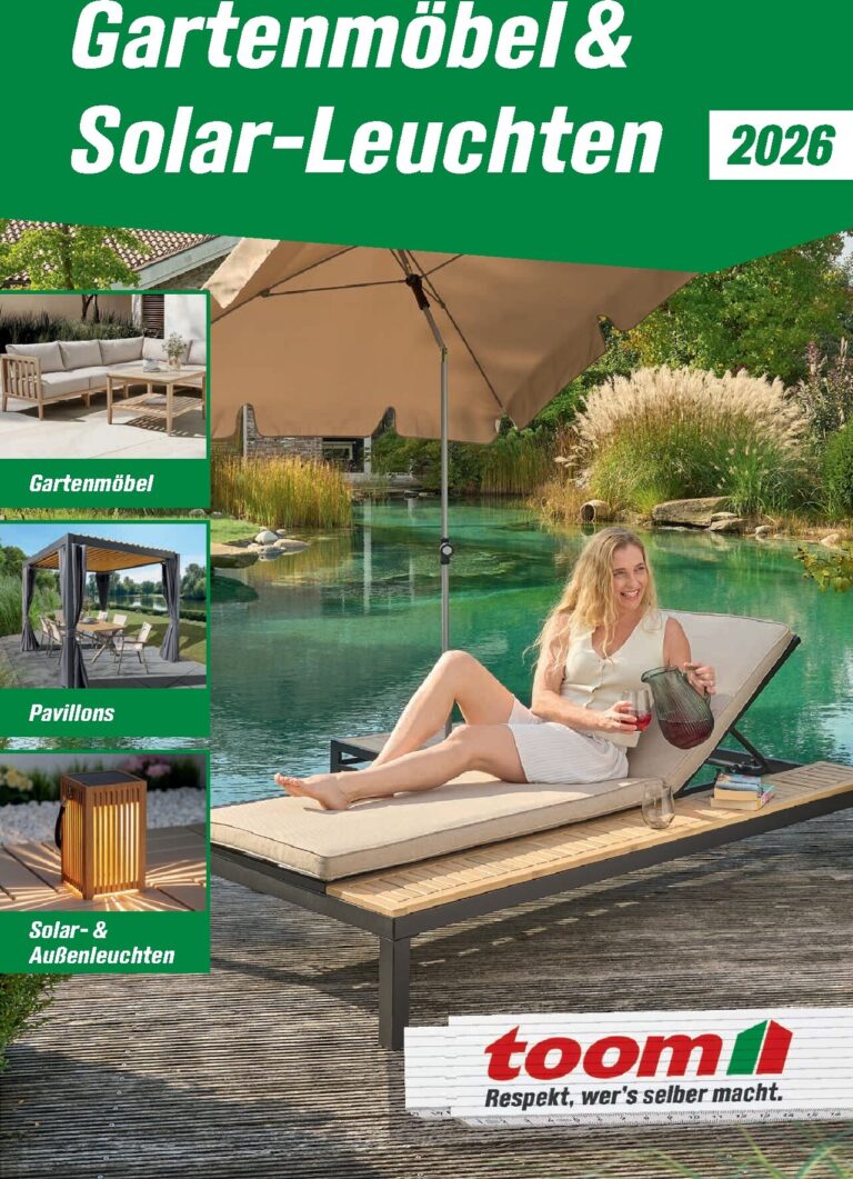 toom Prospekt Heute 2026 Gartenmöbel & Solar-Leuchten 2026