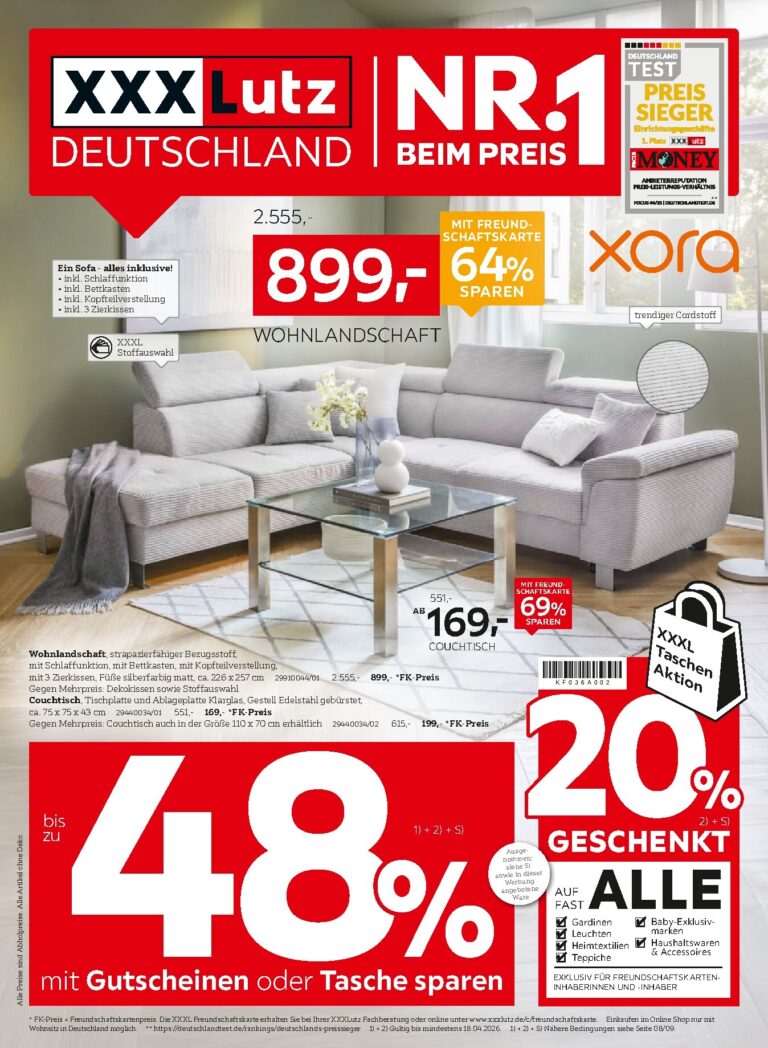 XXXLutz Prospekt 09.04.2026 – 18.04.2026