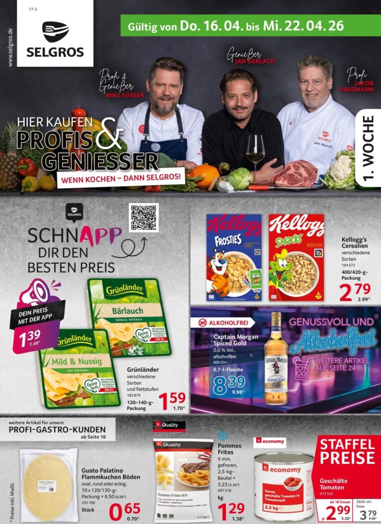 Selgros Prospekt 16.04.2026 – 22.04.2026