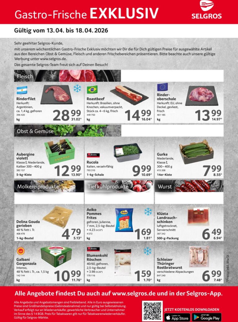 Selgros Prospekt 13.04.2026 – 18.04.2026